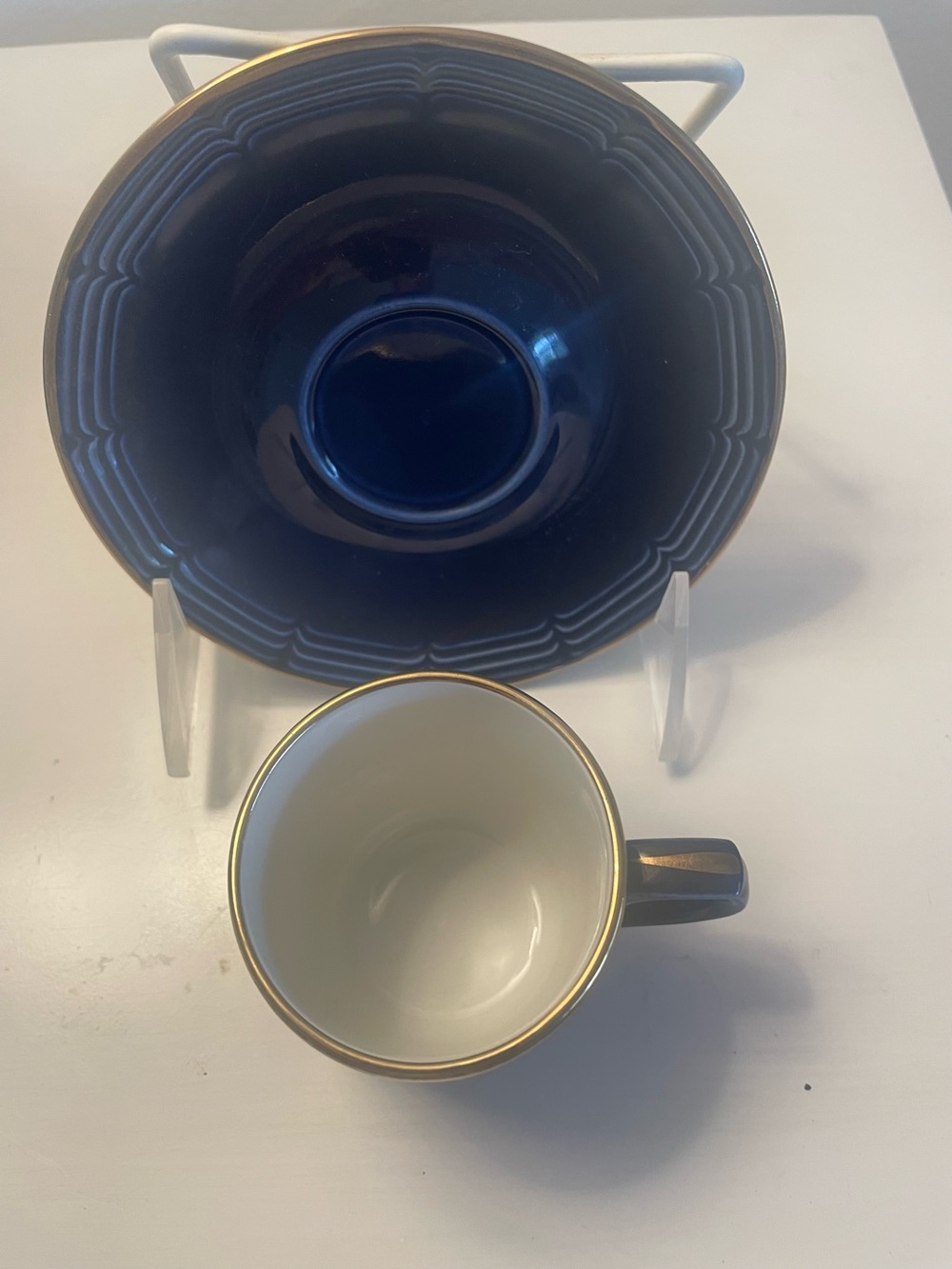 Goebel Oeslauer Manufaktur Cobalt Blue Cup & Saucer West Germany 1980’s